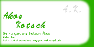 akos kotsch business card